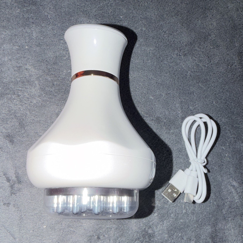 Electric Head & Scalp Massager White Cordless Rechargeable USB Vibrating