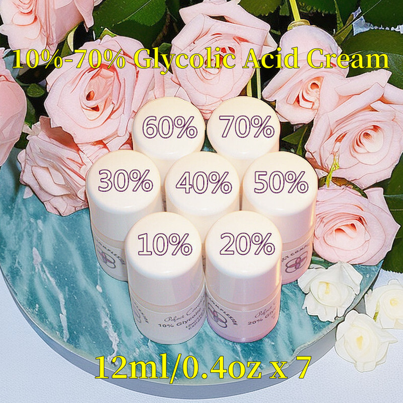 10-20-30-40-50-60-70%Glycolic Acid Cream0.4ozX7/2.8ozFor Acne/Scar/Clogged Pores