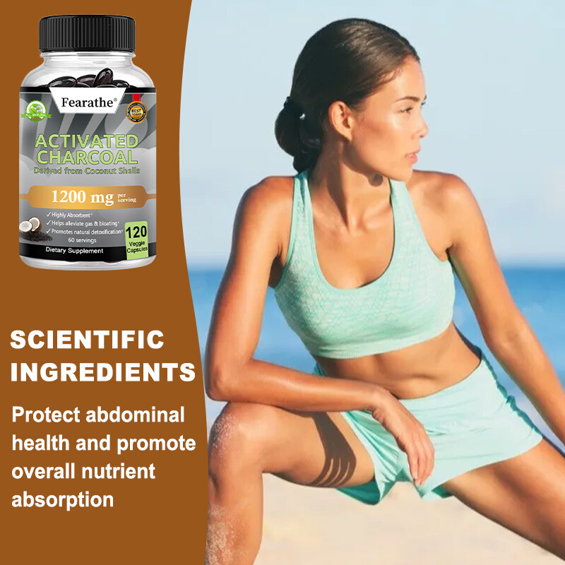 Activated Charcoal Capsules 1200mg Derived from Coconut Shells Highly Absorbent gallery