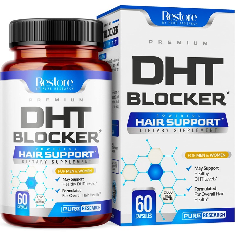 DHT Blocker Hair Growth Support Supplement – Saw Palmetto + Hair Vitamins for…