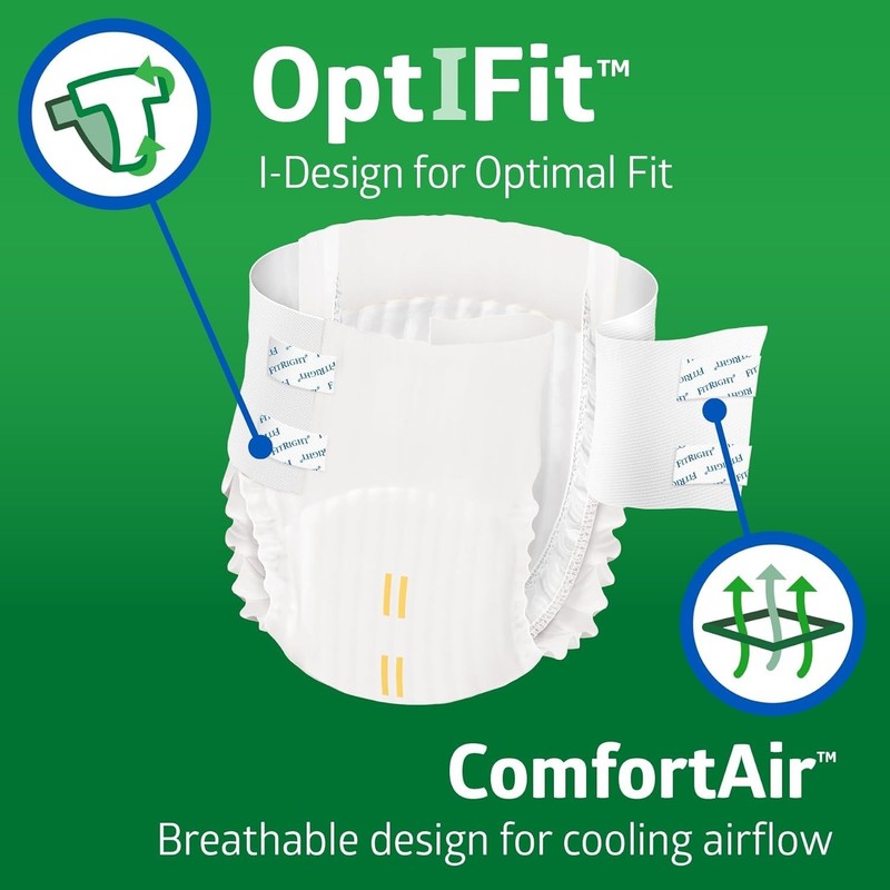 Medline FitRight OptiFit Briefs Adult Unisex Medium Ultra Absorbency 80 Ct