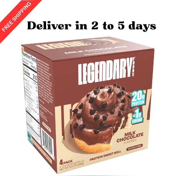 Legendary Foods Protein Sweet Roll Chocolate 4 Pack Protein Snack Gluten