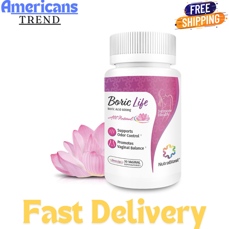 NutraBlast Boric Life Vaginal Suppositories 600mg | Supports Odor Control …