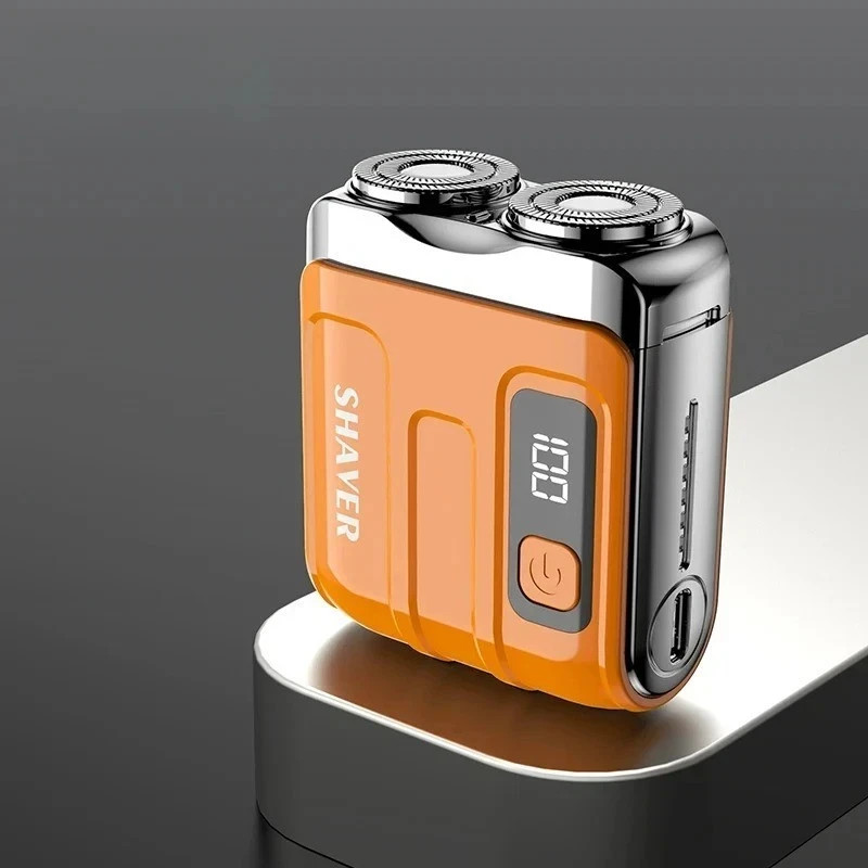 Mini Electric Smart Shaver Digital Display Dual Blade Rechargeable Beard Trimmer