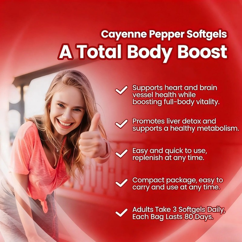 3/2PACK Cayenne Pepper Softgels Supplement - 240 Capsules NEW FREE SHIP gallery