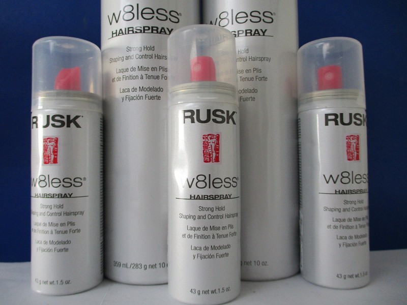 Rusk W8Less Strong Hold Hairspray 2 x 10 oz & 3 x 1.5 oz (dented) Set of 5 gallery