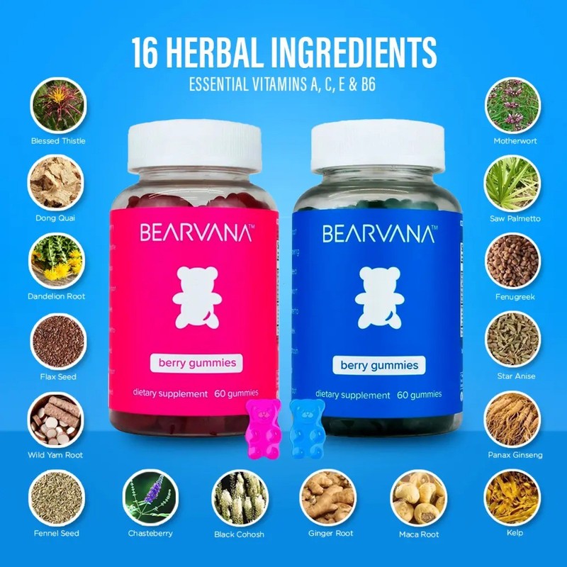 BEARVANA Berry Gummies Combo – Women’s Wellness, Vitamins & Herbal Ingredients