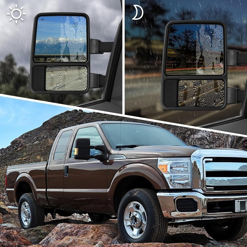 Towing Mirrors for 1999-2016 Ford F250 F350 F450 F550 Super Duty, 2000-2005 F... gallery