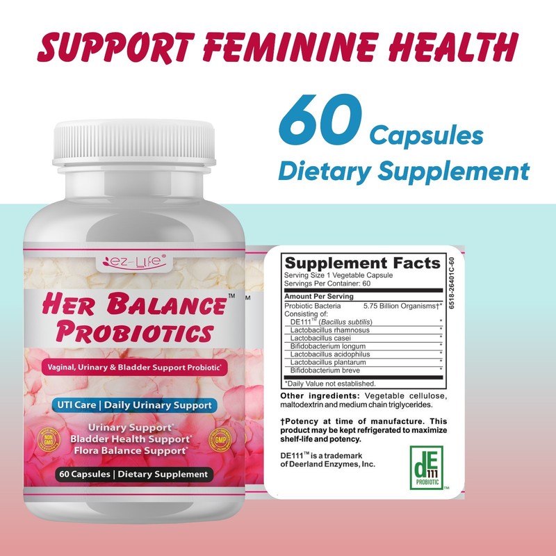 Vaginal Probiotics for Women pH Balance with Prebiotics, Promote Vaginal Odor 60