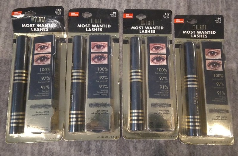 4 Packs Milani Most Wanted Lashes Lavish Lift & Curl Mascara ~ 110 Black