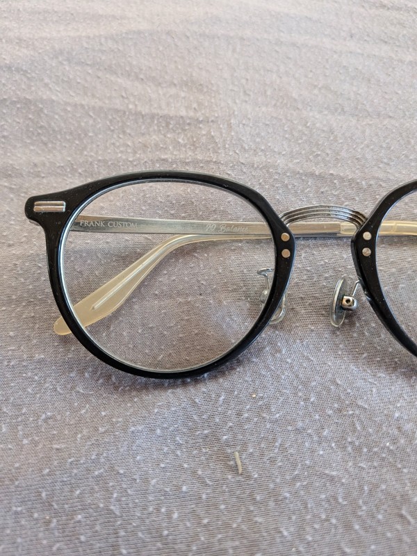 Retro Round Eyeglasses Frank Custom FA6150 Black And Gray In Titanium Unique gallery