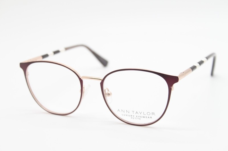 NEW ANN TAYLOR PETITE ATP023 C02 BURGUNDY GOLD BLACK AUTHENTIC EYEGLASSES 48-17
