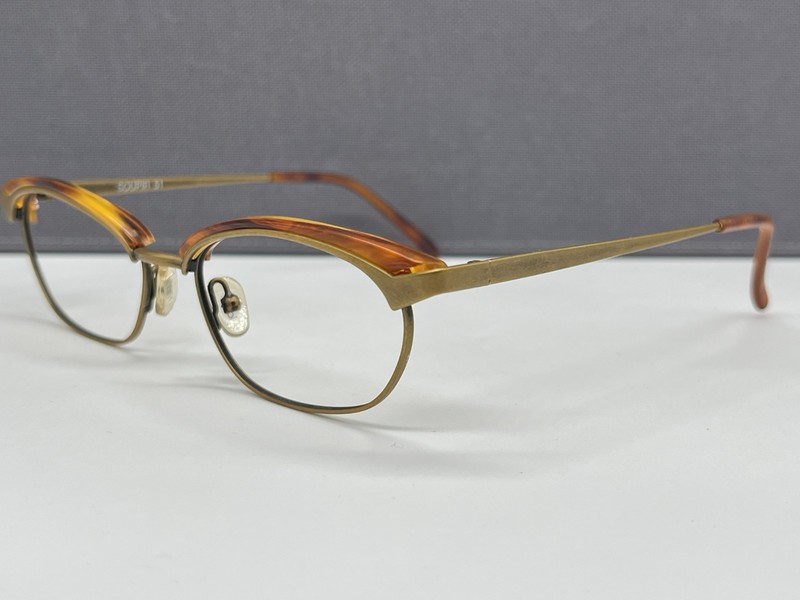 Jean Lafont Eyeglasses Frames Woman Brown Gold Oval Cat Eye Brass Havana Soupir gallery