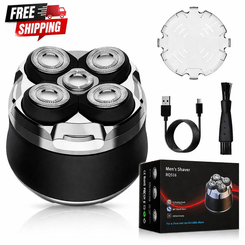 Men’s Bald Head Electric Shaver 5D Magnetic Razor Wet Dry Waterproof Cordless US