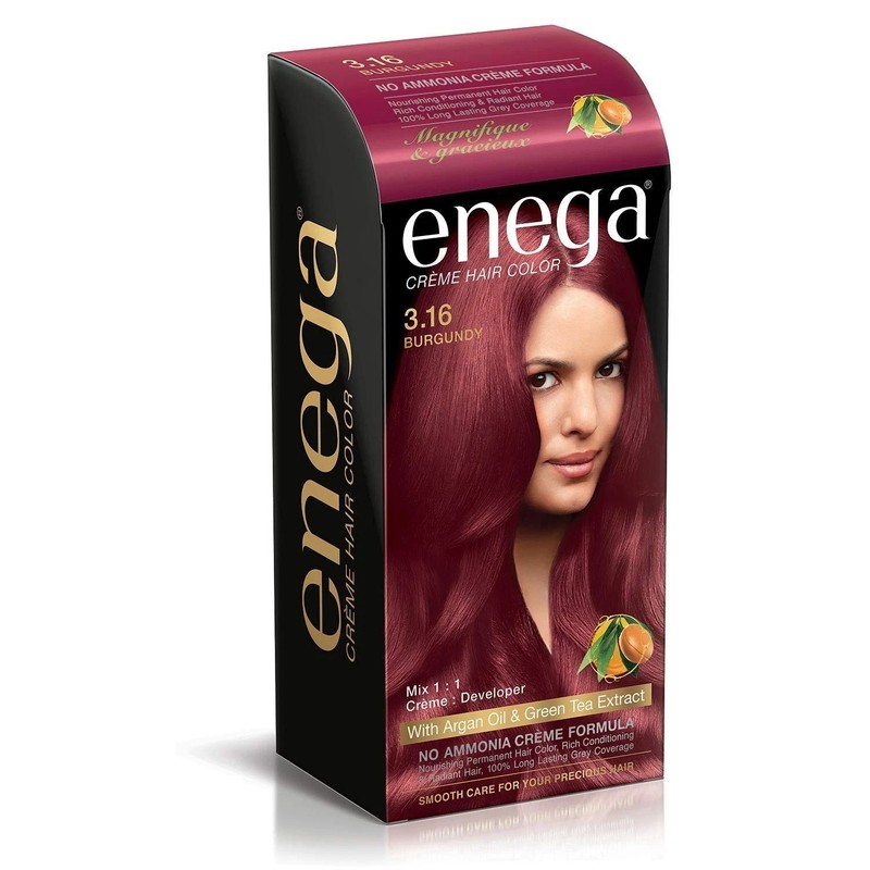 Enega Creme Hair Color, 3.16 Burgundy Shade 150ml