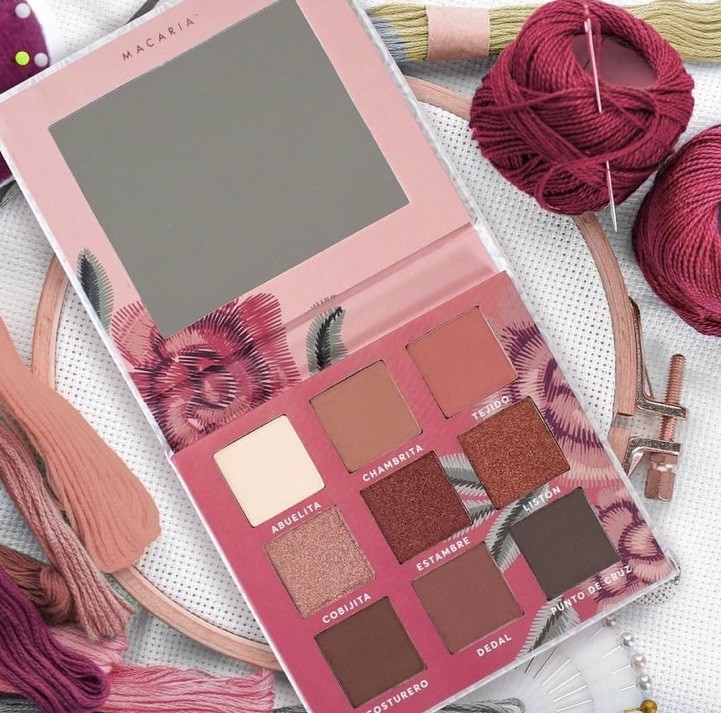Macaria Beauty Bordado Matte Shimmer 9 Shades Eyeshadow Palette