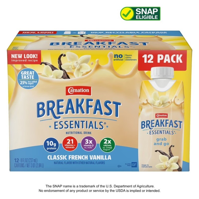 High Protein Nutritional Drink Shakes Classic French Vanilla Flavor Breakfast