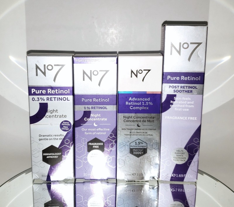 Boots No7 Pure Retinol Night Concentrate 30ml 1oz YOU CHOOSE 0.3% 1% 1.5%