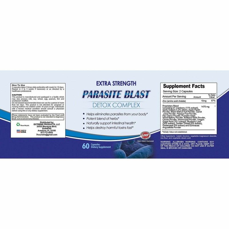Parasite Cleanse Detox 60 Caps Body Boost Health Ultra Blast Quick gallery