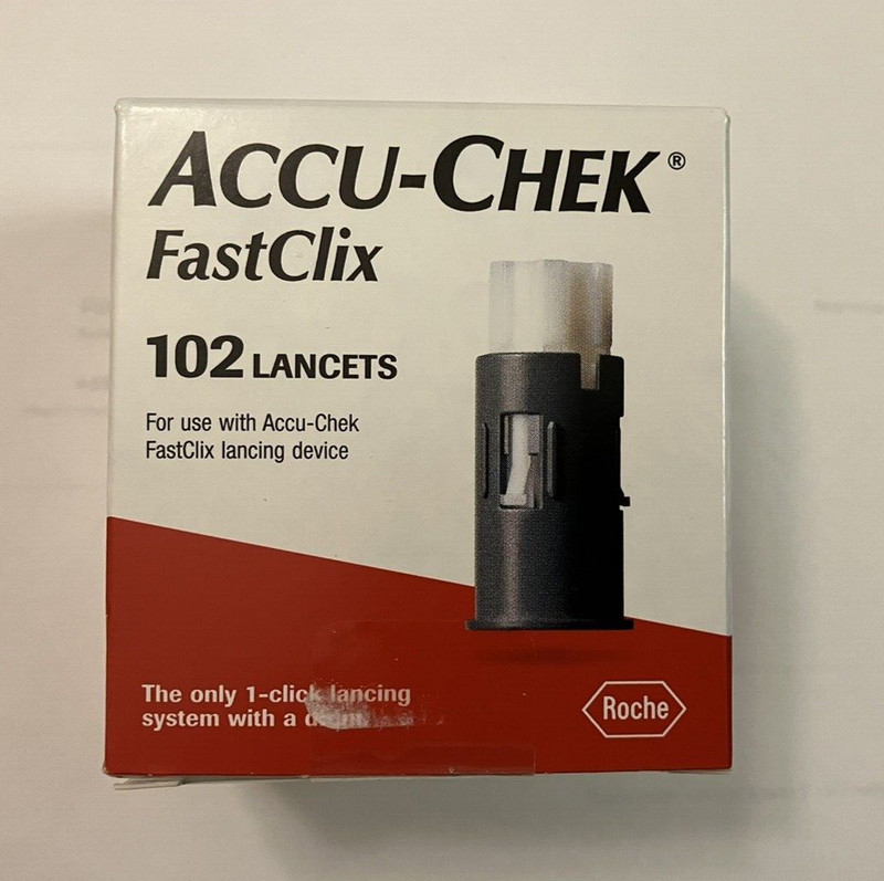 ACCU-CHEK FastClix Lancets 1 Box of 102 Expiration 2026 or later + Free Ship