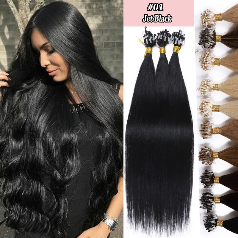 Clearance Micro Loop Ring THICK 100 Remy Human Hair Extensions Tips Beads ASP