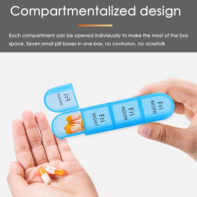 2 Pack Weekly Pill Organizer 4 Times a Day,Portable Travel Pill Container Case gallery