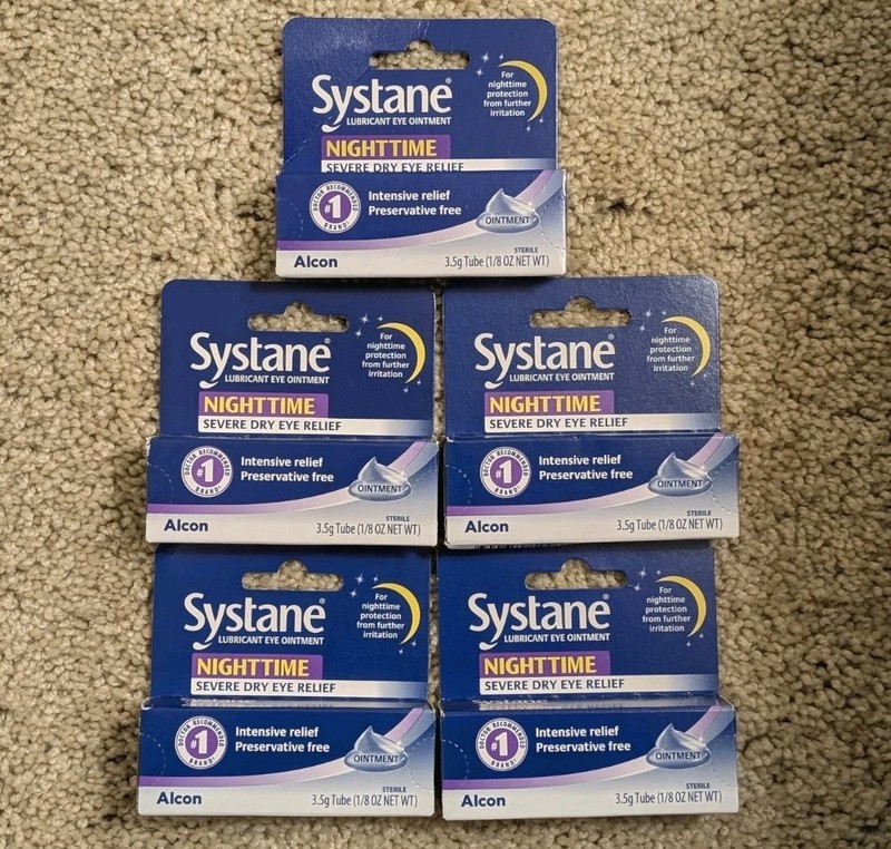 5x Systane Nighttime Lubricant Eye Ointment 3.5g – 5 Boxes – Exp. 06/2028+