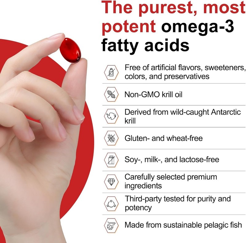 Easily Absorbed 500 mg Antarctic Krill Oil - EPA, DHA, Joint Support Softgels gallery
