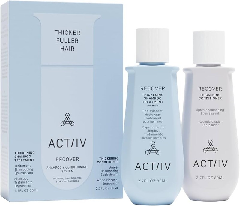 ACTiiV ACT/IV Recover Thickening Shampoo Treatment + Conditioner 2.7oz 80ml MENs