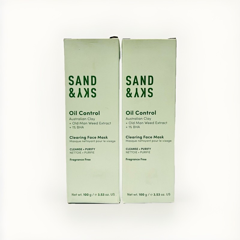 2X Sand & Sky Oil Control Clearing Face Mask Australian Clay 3.53 oz / 100g