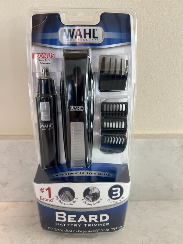 WAHL Nose Ear Body Beard Hair Wet/Dry BATTERY Precision Blade Trimmer Set ~ NEW