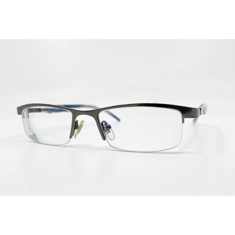 Firmoo Eyeglasses Frames Mens Gunmetal Half Rim Rectangle JD2712 52-18-142 52mm