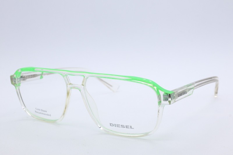 Diesel DL 5309 027 Navigator Neon Green Eyeglasses Clear Lenses 55mm