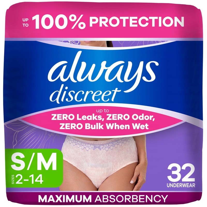 Always Discreet Adult Diapers, Small/Medium, 32ct