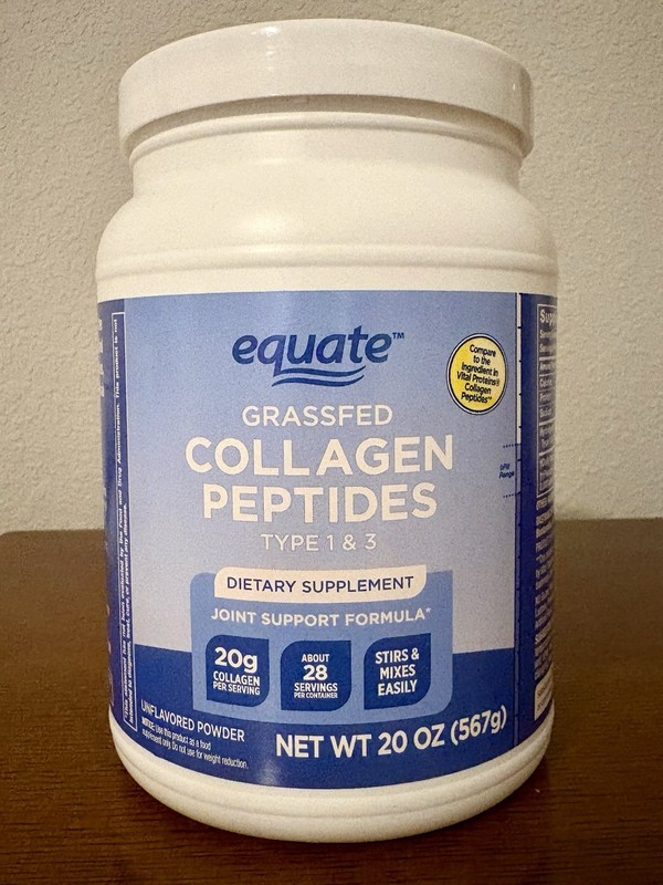 Equate GrassFed Collagen Peptides Powder Type 1&3 – 20 oz Unflavored EXP 06/2026