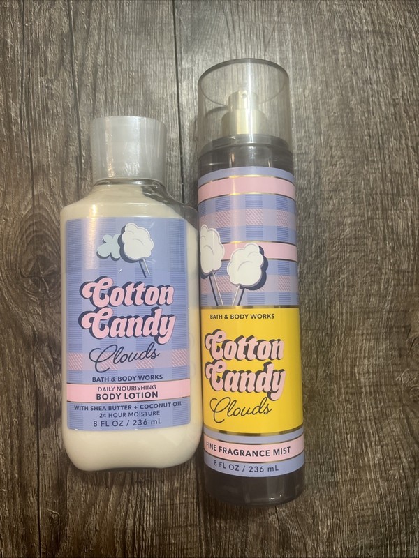 Bath & Body Works Cotton Candy Clouds Fine Fragrance Mist & Body Lotion NEW