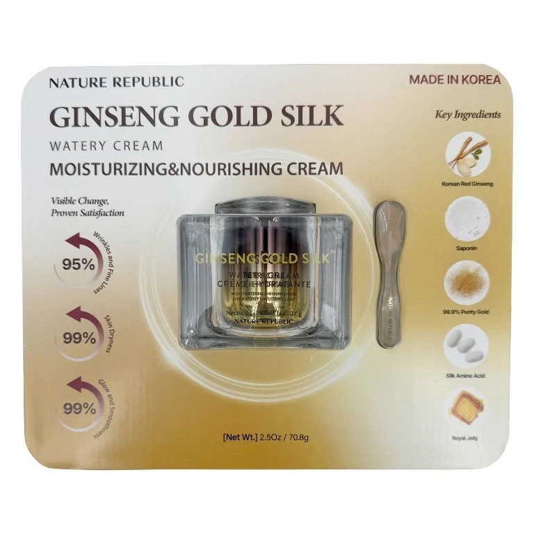 Nature Republic Ginseng Gold Silk Watery Moisturizing & Nourishing Cream 2.5oz