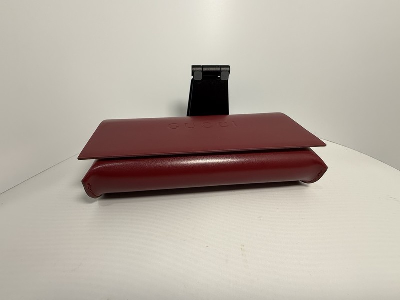 Gucci «Leather» Eyeglasses Case – Gucci Rosso Ancora red leather – Burgundy, Med