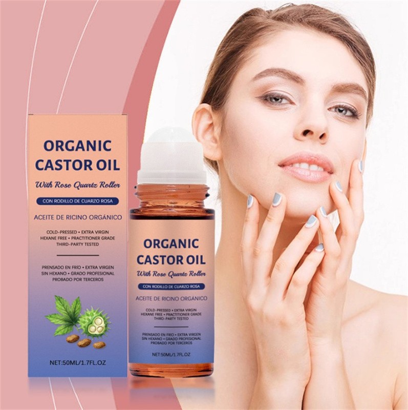 3PCS Organic Golden Castor Oil Roll-On with Rose Quartz for Skin,Hair & Wrinkle gallery