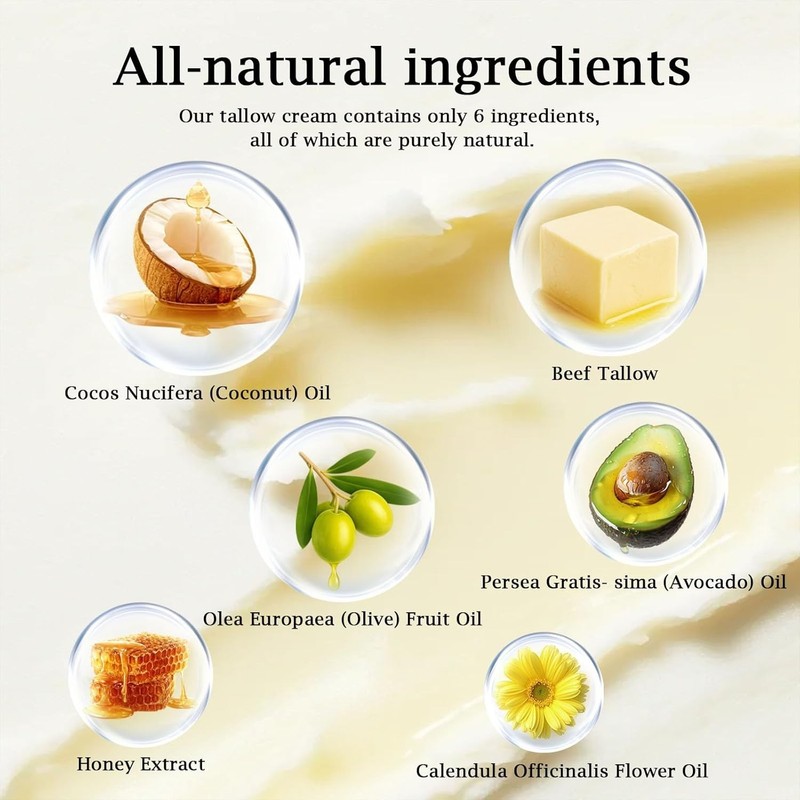 100% Grass Fed Whipped Beef Tallow Balm, Ultra Moisturizing Skin Cream for Fa... gallery