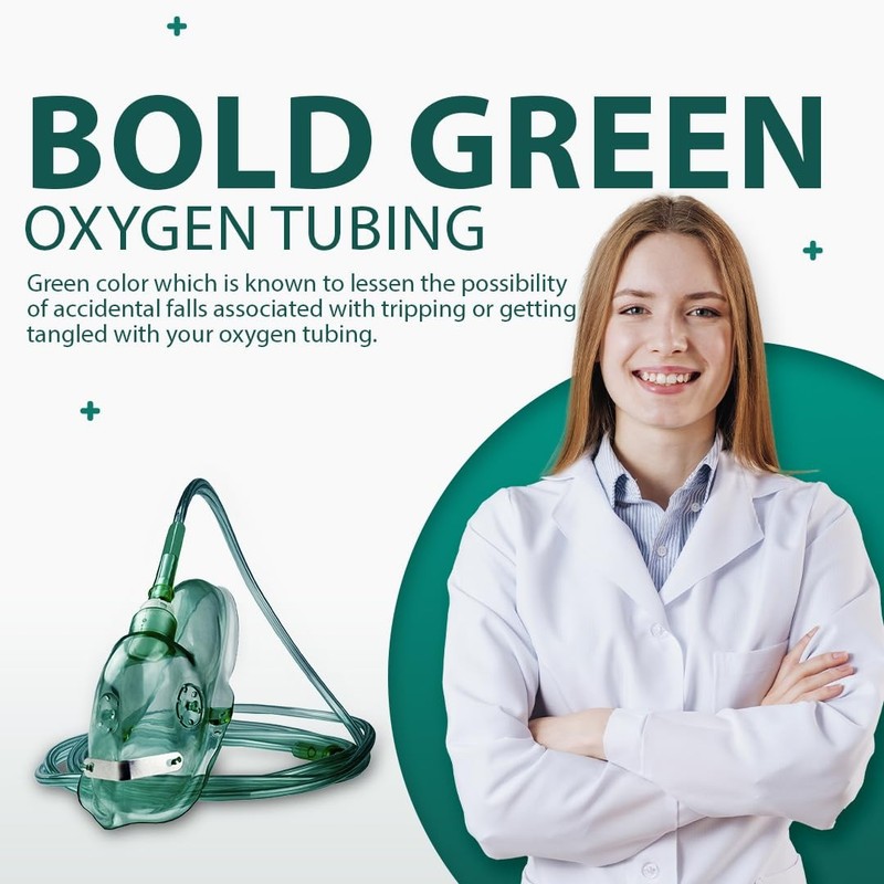 Bistras Oxygen Tubing 50FT Green Crush Resistant Non Kinking for 1 pk, gallery