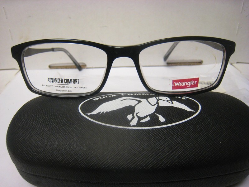 WRANGLER EYEGLASS FRAMES Style W205 in BLACK 56-17-145-36v With Generic Case