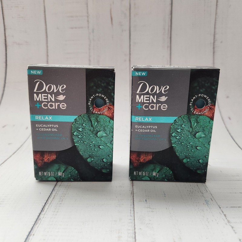 (Pack of 2) Dove Men + Care Relax Eucalyptus + Cedar Oil Cleansing Bar, 5 fl oz