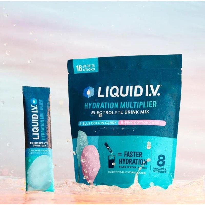 Liquid I.V. Cotton Candy Electrolyte Drink Mix, 16 On-the-Go Sticks
