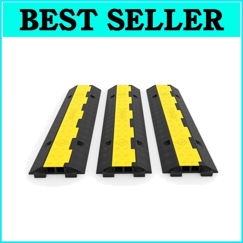 Triple Pack Cable Protector Ramp for Indoor & Outdoor Use – 11000 lbs Capacity