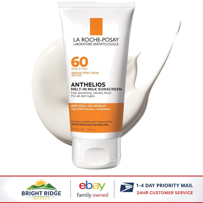 Water Resistant Sunscreen Lotion SPF 60, Fragrance Free and Paraben Free Formula