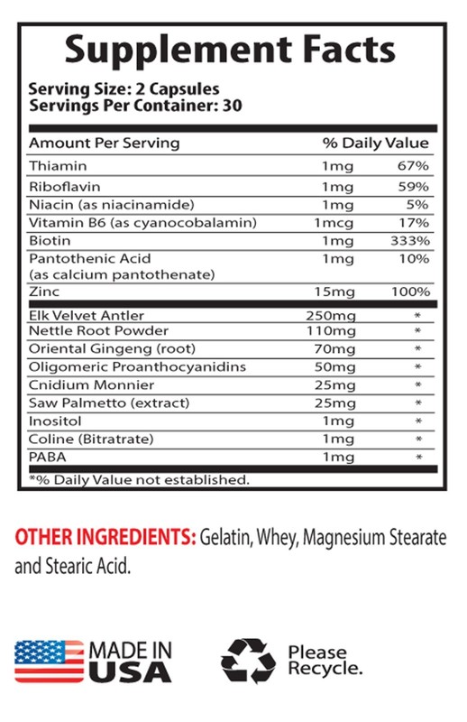 Boost Male Stamina Capsules - Elk Velvet Antler 550mg - Ginseng Seeds 2B gallery