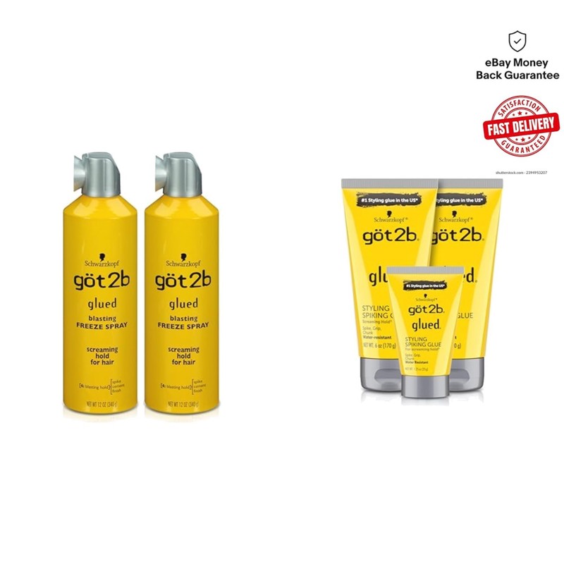 Glued Hairspray and Spiking Gel – Create & Cement Bold Hairstyles, Travel-Ready