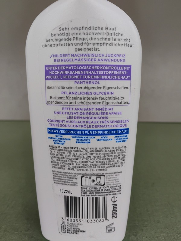 Mixa Panthenol Comfort Body Balsam Pump 250ml 8.45oz Exp 02/2028 gallery