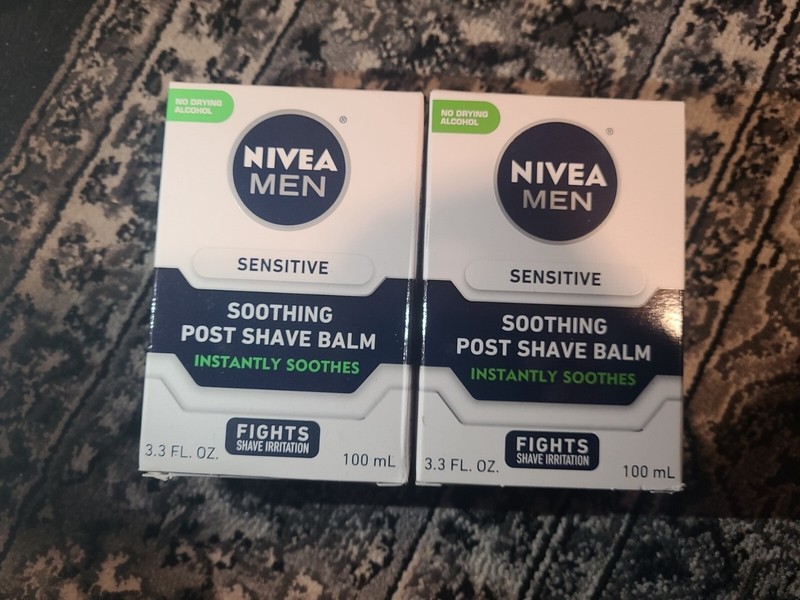 2 Packages Nivea Men Sensitive – Soothing Post Shave Balm – No Alcohol – 3.3 OZ